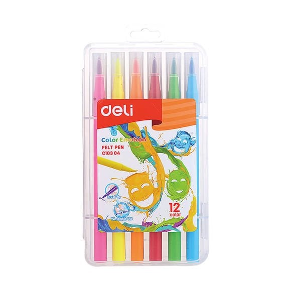 DELİ EC10304 COLOR EMOTİON KEÇELİ KALEM 12 Lİ  KUTULU
