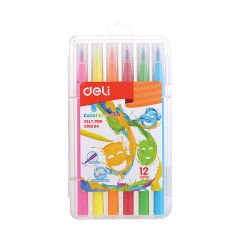DELİ EC10304 COLOR EMOTİON KEÇELİ KALEM 12 Lİ  KUTULU