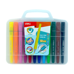 DELİ C10604 U-TOUCH KEÇELİ KALEM 12 RENK ÇANTALI