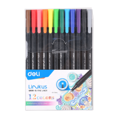 DELİ Q900-12 FİNE LİNER KEÇELİ KALEM 12 Lİ
