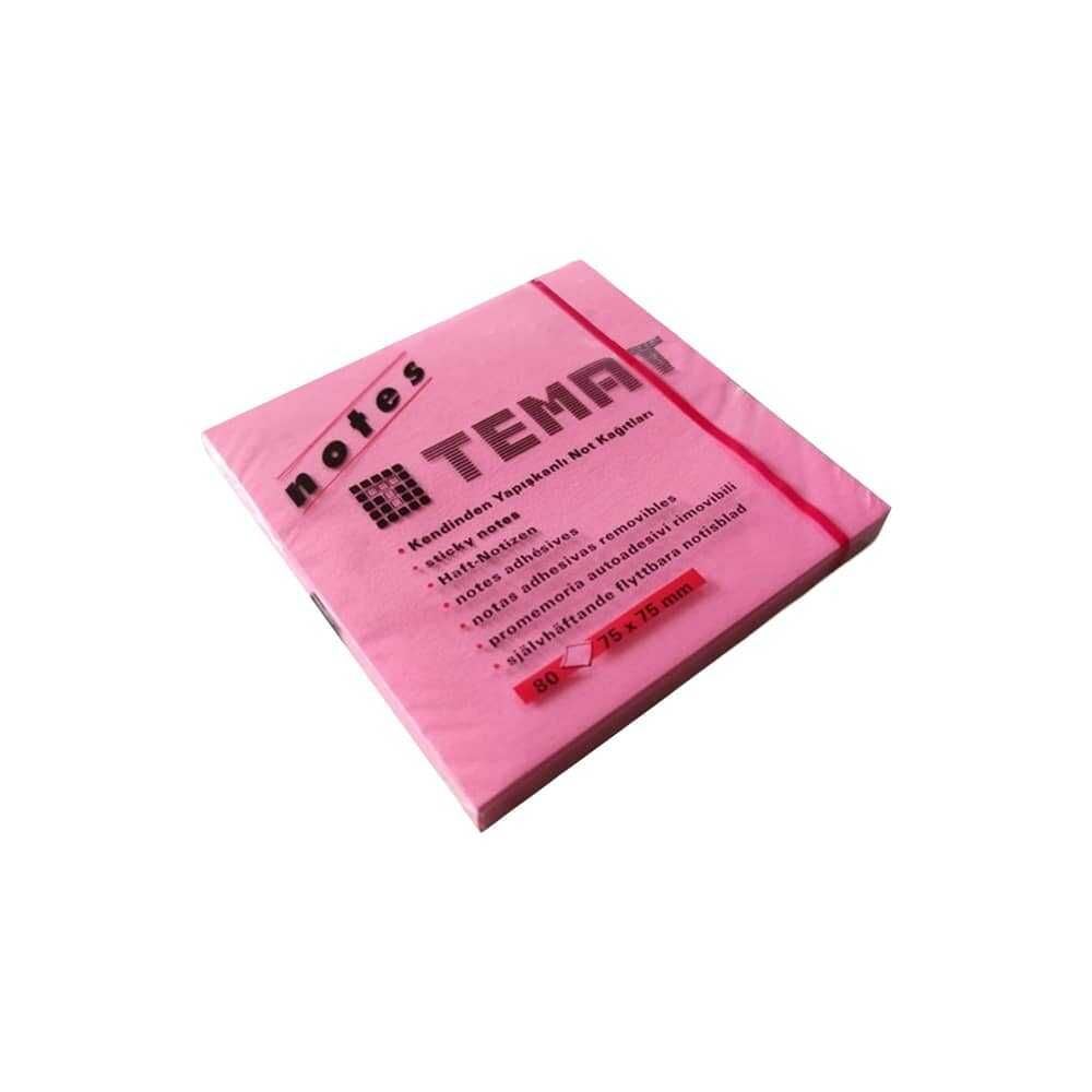 TEMAT 10612 YAPIŞKANLI NOT KAĞIDI 75x75 PEMBE