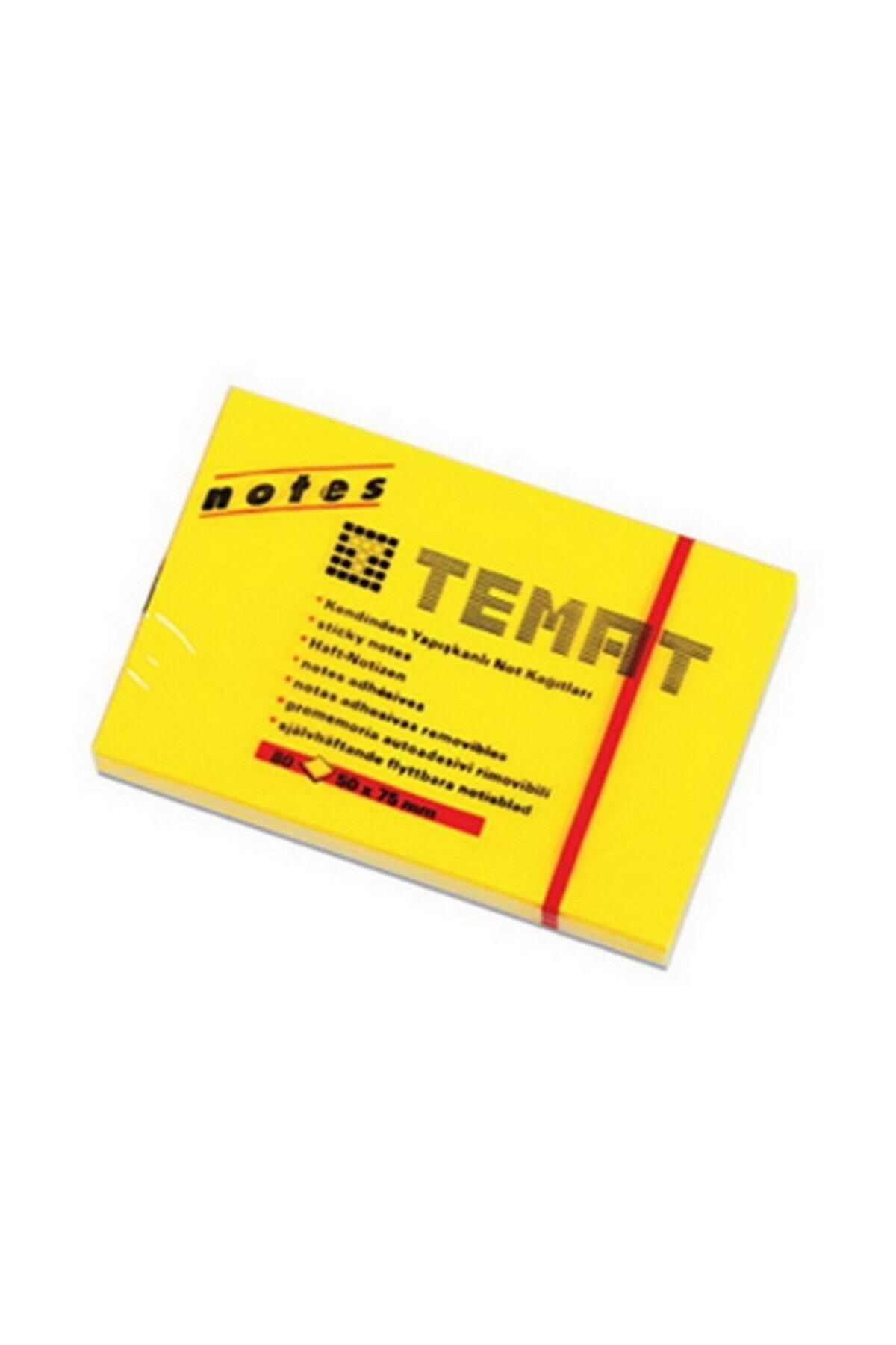 TEMAT 11064 YAPIŞKANLI NOT KAĞIDI 50x75 SARI FOSFORLU