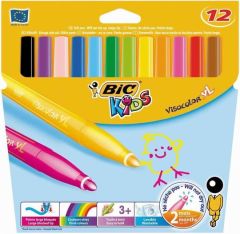 BİC  VİSA COLOR XL KEÇELİ BOYA KALEMİ 12 RENK