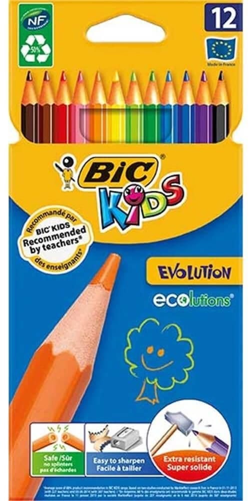BİC  EVOLUTION KURU BOYA  12 RENK