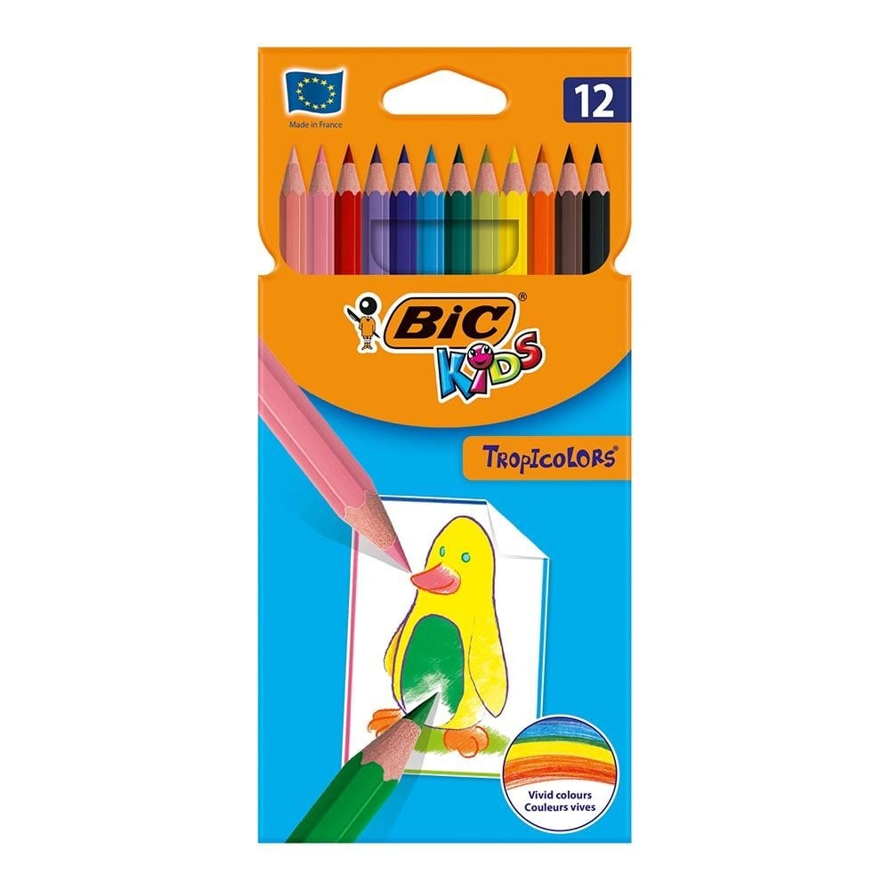 BIC TROPİCOLORS KURU BOYA KALEMİ 12 RENK