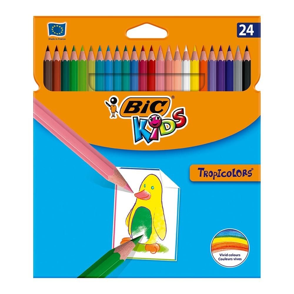 BIC TROPİCOLORS KURU BOYA KALEMİ 24 RENK
