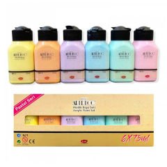 ARTDECO  AKRİLİK BOYA 75ML 6'LI SET PASTEL RENKLER