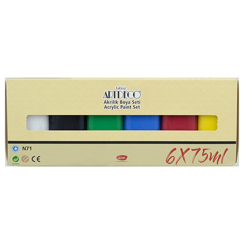 ARTDECO  AKRİLİK BOYA 6X75 ML CANLI RENKLER