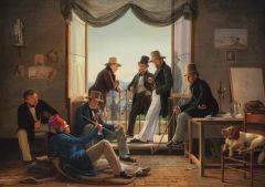 A Group of Danish Artists in Rome ( bir grup danimarka'lı sanatçı roma'da ) puzzle 1000 parça