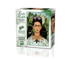 Self-Portrait with Thorn Necklace and Hummingbird ( diken kolye ve sinek kuşu ile otoportre ) puzzle 1000 parça