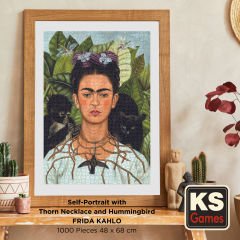 Self-Portrait with Thorn Necklace and Hummingbird ( diken kolye ve sinek kuşu ile otoportre ) puzzle 1000 parça