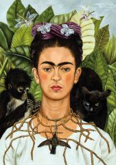 Self-Portrait with Thorn Necklace and Hummingbird ( diken kolye ve sinek kuşu ile otoportre ) puzzle 1000 parça