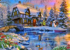 Old Winter Cottage ( eski kışlık kulübe ) puzzle 2000 parça