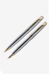 Steelpen Truva Serisi  Krom Dolma Kalem+Tükenmez Kalem