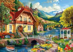 House by the Pond ( gölet kenarındaki ev ) puzzle 3000 parça