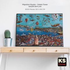 Migration Routes - Galata Tower ( göç yolları-galata kulesi ) puzzle 3000 parça