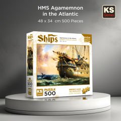 HMS Agamemnon in Atlantic puzzle 500 parça